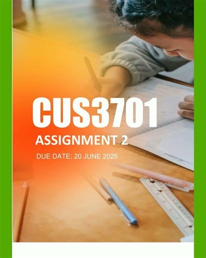 CUS3701 Assignment 2 2025 ANSWERS Due 20 June 2025284
