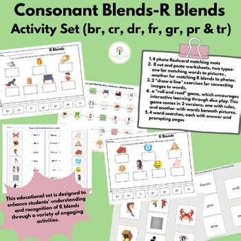 Consonant Blends Activity Set-R Blends-Speech Therapy(br, cr, dr, fr, gr,pr,tr)