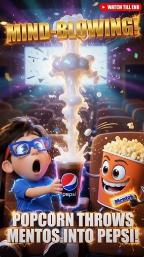Mentos + Pepsi Explosion in the Movie Theater! 😱🥤 Funny Cartoon Experiment for Kids