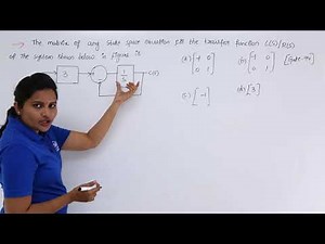 GATE Problem on Transfer Function and State Model Video Lecture - Electronics and Communication Engineering (ECE)