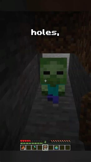 The baby zombie can fit through one block holes again. #minecraftupdate #babyzombie #babymobs
