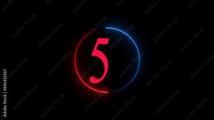 Digital loading screen with a neon progress circle animated on a black background.