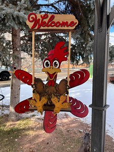 Rooster Wind Spinner Laser Cut File: Whimsical Welcome Sign (digital Download) - Etsy