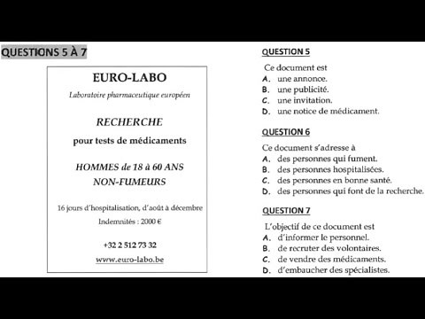 TEF / TEF Canada - Compréhension écrite - 2 version courte ( test d'evaluation de français )