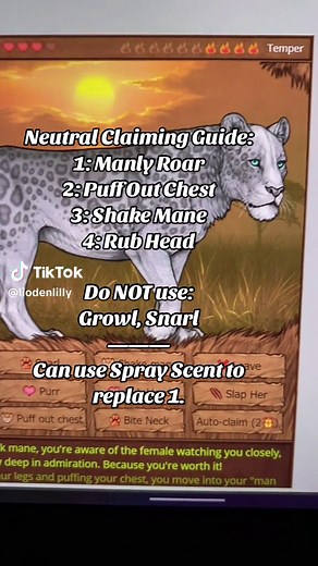 Neutral Lioness Claiming Guide! #lioden #liodengame #liodentok #liodenfandom #claimingguide #liodenchasedncl
