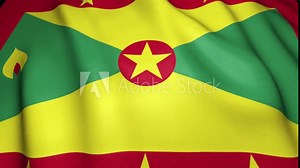 Waving realistic Grenada flag in 4K, loop animation
