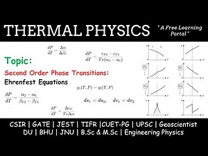 Lecture 60 : Second-Order Phase Transition | Ehrenfest Equations | λ-Transition ( He I→He II )