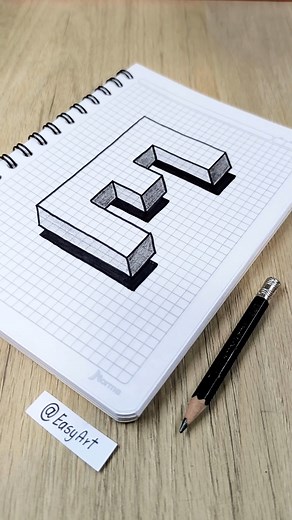 15M views · 183K reactions | Dibujos 3D  Como Dibujar la Letra E en 3D Facil paso a paso - Arte Tutorial #dibujos #3d #arte #dibujar #dibujosfaciles | Easy Art | Facebook