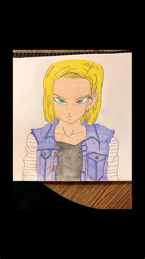 Android 18 drawing! #art #drawing #dragonballz #android18 #shorts