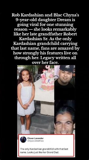 Rob Kardashian's Daughter Looks Exactly Like Her Late Grandfather