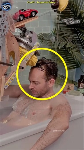 This lazy man invented an automatic bathing machine. #viralvideo #shortvideo