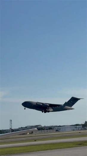 Air Force Plane Liftoff at PBI Airport | Military Cargo Plane Takeoff in USA Airport