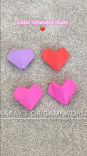 Easy origami little inflatable heart ❤️ for beginners #diy easy paper craft