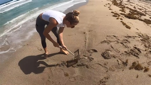 Finding diamonds during metal detecting on the beach