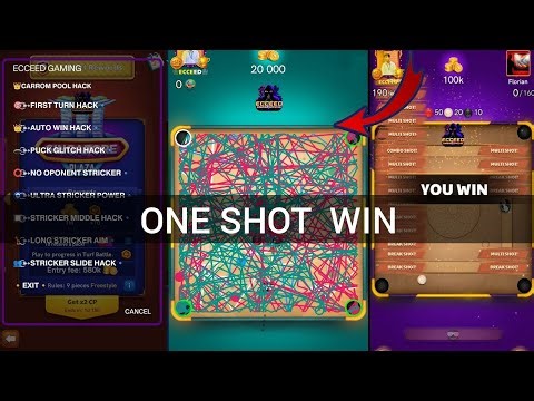 Carrom pool new one shot win game guardian hack 2026,Carrom pool EV LOADER new update auto play hack