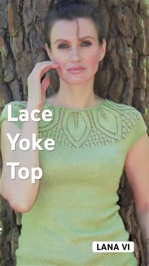 🎽 You Won’t Find This in Stores. Lace Yoke Knit Top ⤵️ #luxuryknitwear #knitting