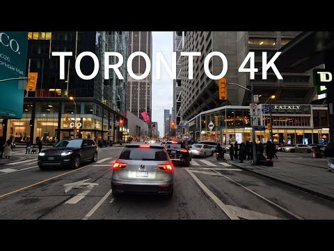 Driving Downtown - The Primary Luxury Shopping District - Toronto 4K - Canada