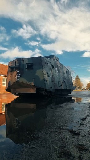 This is our REPLICA A7V which we sometimes use for our First World War displays. The only surviving example of a genuine A7V is located in Australia at The Queensland Museum, South Brisbane. Learn more about the A7V here: https://tankmuseum.org/article/action-debut-of-the-a7v-tank Disclaimer: In reflection of our charitable objectives, this content may show weapons of war and/or historical imagery for educational purposes | The Tank Museum