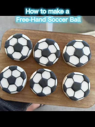 How to Create Soccer Ball Cookies Free-Handed | Cookie Decorating Tutorial