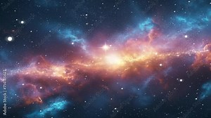 Loop Animation of space nebula towards light loop Animation. Glowing galaxies and stars passing footage video background