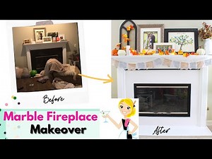 DIY Marble Fireplace and Mantel Makeover