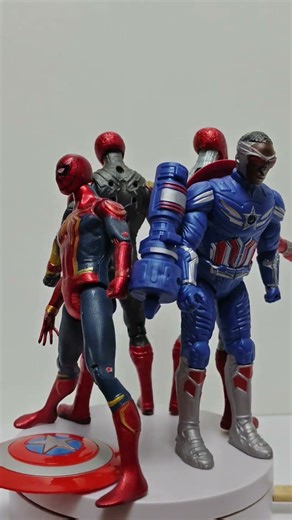 avengers superhero toys captain America spider-Man toys rotating video #spiderman #shorts