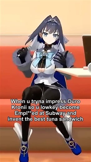 Hololive memes eating a tree with Gigi Murin