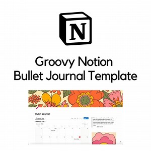Groovy Bullet Journal Notion Template | Digitial Bujo Notionapp | Digital Declutter Organization Simple Planner | Pink 70s Inspired Feminine - Etsy