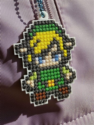 Link Cross Stitch Keychain | Zelda Pixel Art Kit | Beginner DIY Gaming Gift | All Materials Included - Etsy