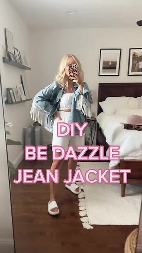 DIY Jean Jacket Transformation: Bedazzled Fringe & More!