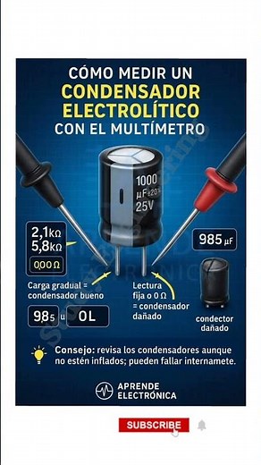 Como Medir Un Condensador Electrolitico Con El Multimetro ⚙️ #diy​ #shorts​ #condensador​ #short