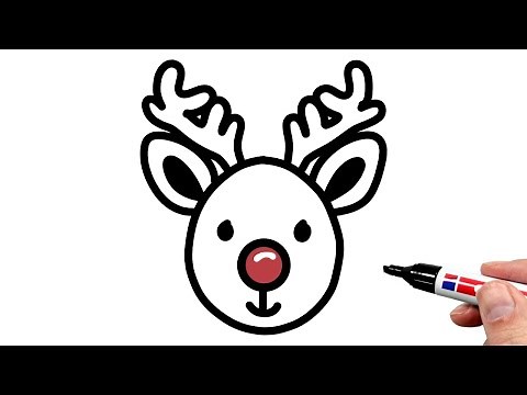 How to Draw Rudolph the Red-Nosed Reindeer (Head)