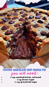 25K views · 185 reactions | Stuffed Chocolate Chip Cookie Pie Gooey...