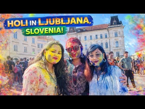 Holi Celebration in Ljubljana Slovenia 🇸🇮 | Holi in Europe | Indian Festival Abroad