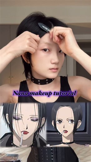 choichanhee on Instagram: "NANA Makeup Tutorial🎸💜🖤 #nanamakeup #tutorial"