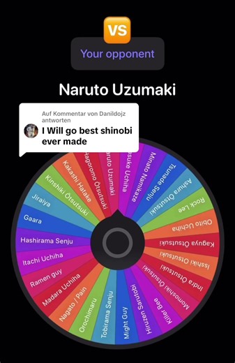 Antwort auf @Danildojz does he win? COMMENT AND FOLLOW TO BE NEXT #animefyp #fyp #naruto #spinthewheel #spinwheel