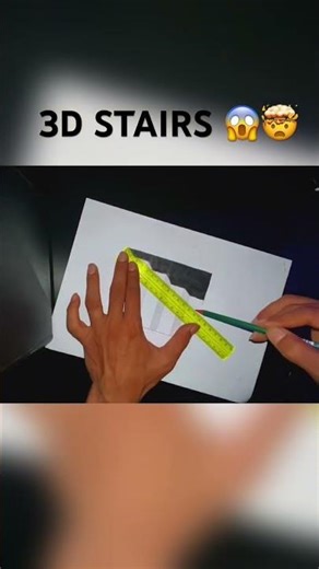 3D Staircase Illusion Drawing 😳 #drawing #opticalillussion #3dart #art #3dillusiondrawing