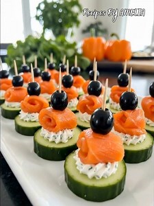 Smoked Salmon & Cucumber Bites 🥒🐟 A fresh, elegant appetizer for any occasion! ✨ #AppetizerIdeas #HealthySnacks #PartyFood #SmokedSalmon #FingerFood | Recipes By Amelia