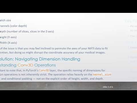 Understanding the Conv3D Dimension Confusion with NIFTI Data in PyTorch
