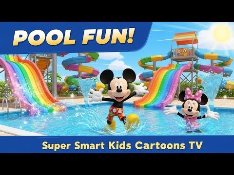 Mickey Mouse and Minnie Pool Fun 💦 | Water Park 3D Cartoon for Kids