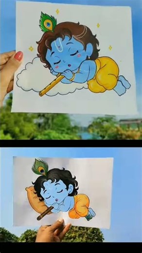 Cute Baby Lord Krishna Drawing 🎨