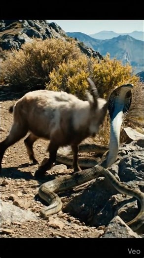 Cobra Attacks Goat 😱 | Goat POV Camera Captures Wild Snake Encounter | 8K Wildlife Short #povreels