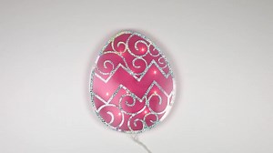 Northlight 12 in. Lighted Pink Easter Egg Window Silhouette Decoration 34175105