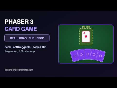 Phaser Card Game Tutorial — Deck, Drag & Flip in JS