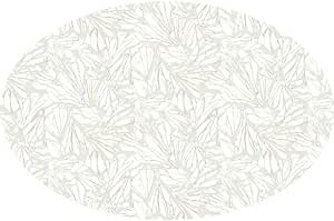 Huddleson Gold Silver White Printed White Printed Oval Linen Tablecloth 74x116 Oval Table Cloth Luxury Italian Linen Sewn in US