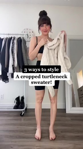 Three Ways to Style a Cropped Turtleneck Sweater | Outfit Ideas & Styling Tips