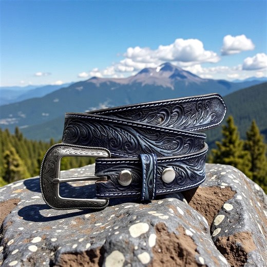 Western Leather Belt With Buckle for Men's Women's Personalized Cowboy Rodeo Embossed Tooled Full Grain Cowhide Belt Valentines Day Gift - Etsy