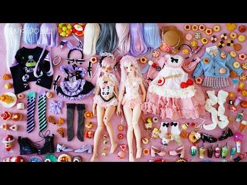 PINK PRINCESS BJD DOLL Unboxing dressup maid Poison Cyber ​​Girl in a light blue uniform