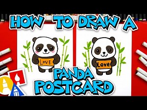 How To Draw A Panda Postcard - Videos For Kids