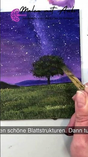 Simply paint a tree with acrylics – very easy for beginners 🎨